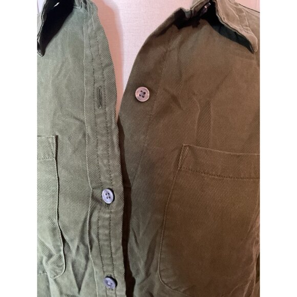 Banana Republic Olive Green Button Up Top Blouse Shirt Lyocell Size XXS - Picture 2 of 4